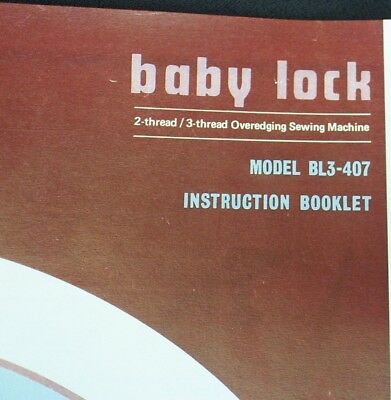 Babylock bl3 407 service manual pdf